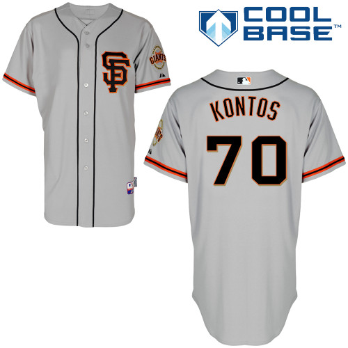 George Kontos #70 Youth Baseball Jersey-San Francisco Giants Authentic Road 2 Gray Cool Base MLB Jersey